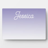 (bewerkbaar) Lichte Paarse Kleur Ombre & Jouw teks Fotoplaat (voorkant)