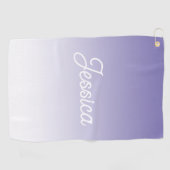 (bewerkbaar) Lichte Paarse Kleur Ombre & Jouw teks Golfhanddoek (Horizontaal)