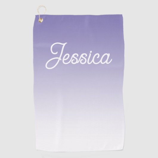 (bewerkbaar) Lichte Paarse Kleur Ombre & Jouw teks Golfhanddoek (Voorkant)