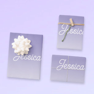 (bewerkbaar) Lichte Paarse Kleur Ombre & Jouw teks Inpakpapier Vel