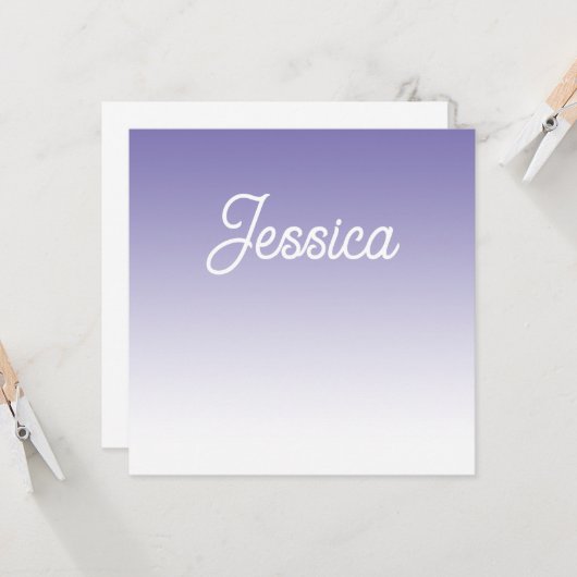 (bewerkbaar) Lichte Paarse Kleur Ombre & Jouw teks Kaart (Voorkant / Achterkant in situ)