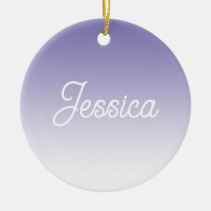 (bewerkbaar) Lichte Paarse Kleur Ombre & Jouw teks Keramisch Ornament