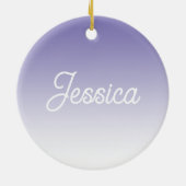 (bewerkbaar) Lichte Paarse Kleur Ombre & Jouw teks Keramisch Ornament (Achterkant)