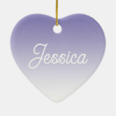 (bewerkbaar) Lichte Paarse Kleur Ombre & Jouw teks Keramisch Ornament (Achterkant)