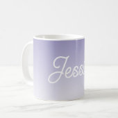 (bewerkbaar) Lichte Paarse Kleur Ombre & Jouw teks Koffiemok (Voorkant links)