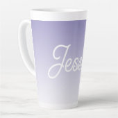(bewerkbaar) Lichte Paarse Kleur Ombre & Jouw teks Latte Mok (Linkerhoek)