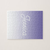 (bewerkbaar) Lichte Paarse Kleur Ombre & Jouw teks Legpuzzel (Horizontaal)