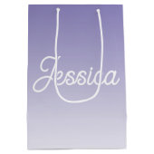(bewerkbaar) Lichte Paarse Kleur Ombre & Jouw teks Medium Cadeauzakje (Achterkant)