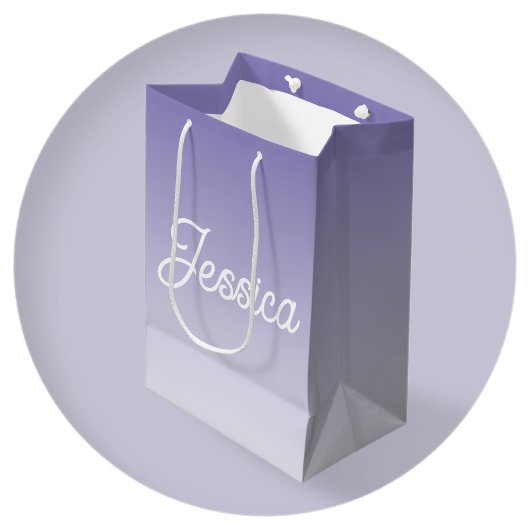 (bewerkbaar) Lichte Paarse Kleur Ombre & Jouw teks Medium Cadeauzakje