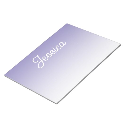 (bewerkbaar) Lichte Paarse Kleur Ombre & Jouw teks Notitieblok (Schuin)