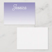 (bewerkbaar) Lichte Paarse Kleur Ombre & Jouw teks Notitiekaartje (Voorkant / Achterkant)