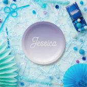 (bewerkbaar) Lichte Paarse Kleur Ombre & Jouw teks Papieren Bordje (Feest)