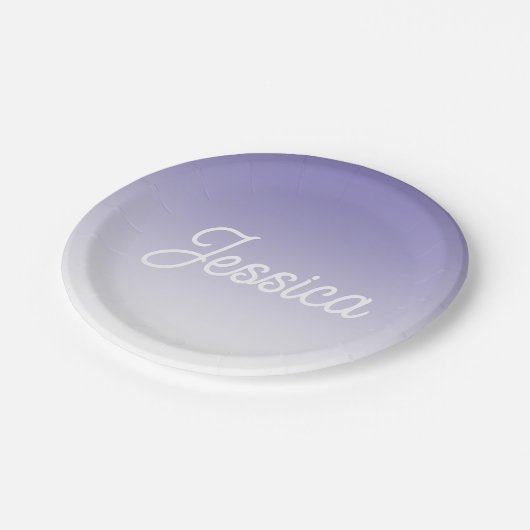 (bewerkbaar) Lichte Paarse Kleur Ombre & Jouw teks Papieren Bordje (Gekanteld)