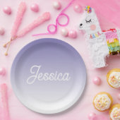 (bewerkbaar) Lichte Paarse Kleur Ombre & Jouw teks Papieren Bordje (Feest)