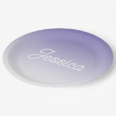 (bewerkbaar) Lichte Paarse Kleur Ombre & Jouw teks Papieren Bordje (Gekanteld)