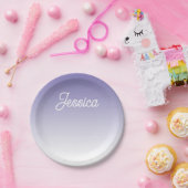 (bewerkbaar) Lichte Paarse Kleur Ombre & Jouw teks Papieren Bordje (Feest)