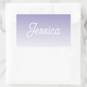 (bewerkbaar) Lichte Paarse Kleur Ombre & Jouw teks Rechthoekige Sticker (Tas)