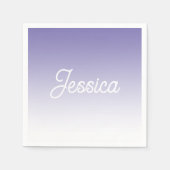 (bewerkbaar) Lichte Paarse Kleur Ombre & Jouw teks Servet (Voorkant)