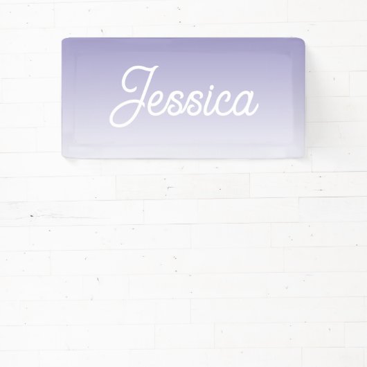 (bewerkbaar) Lichte Paarse Kleur Ombre & Jouw teks Spandoek (Insitu)