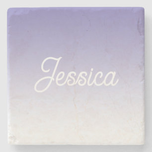 (bewerkbaar) Lichte Paarse Kleur Ombre & Jouw teks Stenen Onderzetter