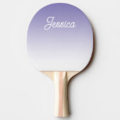 (bewerkbaar) Lichte Paarse Kleur Ombre & Jouw teks Tafeltennisbatje (Achterkant)