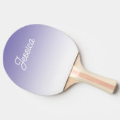 (bewerkbaar) Lichte Paarse Kleur Ombre & Jouw teks Tafeltennisbatje (Zijkant)