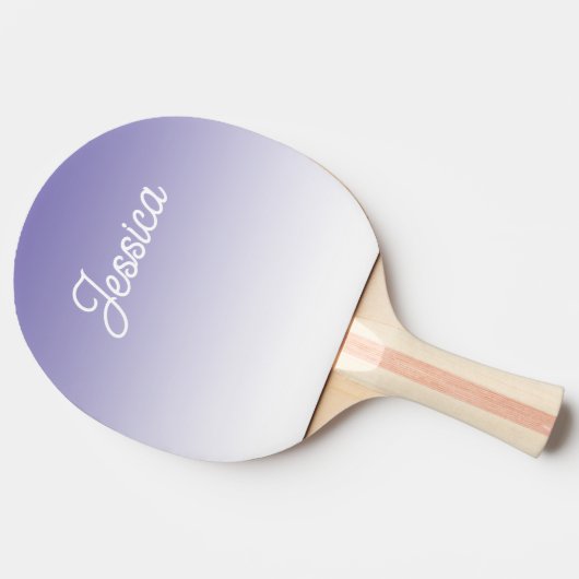 (bewerkbaar) Lichte Paarse Kleur Ombre & Jouw teks Tafeltennisbatje (Zijkant)