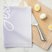 (bewerkbaar) Lichte Paarse Kleur Ombre & Jouw teks Theedoek (Quarter Fold)