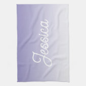 (bewerkbaar) Lichte Paarse Kleur Ombre & Jouw teks Theedoek (Verticaal)