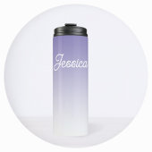 (bewerkbaar) Lichte Paarse Kleur Ombre & Jouw teks Thermosbeker