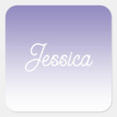 (bewerkbaar) Lichte Paarse Kleur Ombre & Jouw teks Vierkante Sticker (Voorkant)