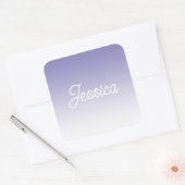 (bewerkbaar) Lichte Paarse Kleur Ombre & Jouw teks Vierkante Sticker (Envelop)