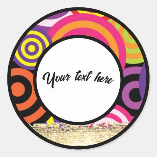 bewerkbaar lijst cirkelstijl ronde sticker (Voorkant)