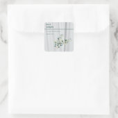 Bewerkbaar Linnen en Eucalyptus Product Vierkante Sticker (Tas)
