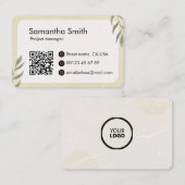 Bewerkbaar LOGO & QR code elegant ontwerp Visitekaartje (Voorkant / Achterkant)