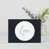 Bewerkbaar logo zwart & wit cue kaarten (Staand voorkant)
