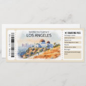 Bewerkbaar Los Angeles Vliegticket, LA Trip Kaart (Voorkant / Achterkant)