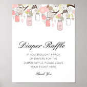 Bewerkbaar Luiersloterij Baby Shower Bord Gedrukt Poster (Voorkant)