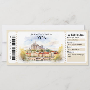 Bewerkbaar Lyon Vliegticket, Lyon Trip Kaart