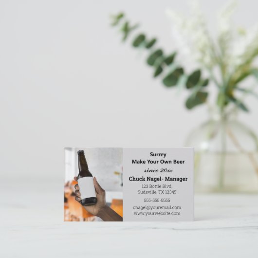 Bewerkbaar Maak je eigen bier Visitekaartje (Staand voorkant)