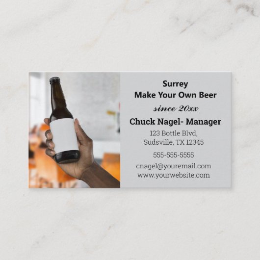 Bewerkbaar Maak je eigen bier Visitekaartje (Voorkant)