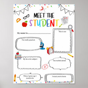 Bewerkbaar Maak kennis met de Student sjabloon Poster