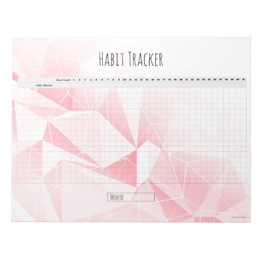 Bewerkbaar Maandelijks Habit Tracker Notitieblok (Voorkant)
