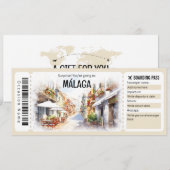 Bewerkbaar Malaga Boarding Pass Vliegticket Kaart (Voorkant / Achterkant)