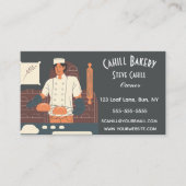 Bewerkbaar Man in een Bakkerij Visitekaartje (Voorkant)
