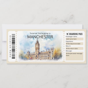 Bewerkbaar Manchester Vliegticket, Engeland Trip Kaart