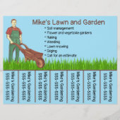 Bewerkbaar mannelijk gazon en tuin zorg telefoonnu flyer (Voorkant)