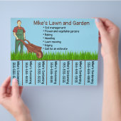 Bewerkbaar mannelijk gazon en tuin zorg telefoonnu flyer (Hand)