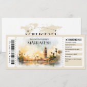 Bewerkbaar Marrakesh Boarding Pass Vliegticket Kaart (Voorkant / Achterkant)