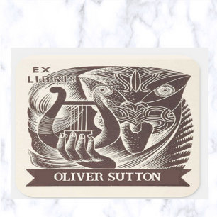 Bewerkbaar  masker en Harp Vierkante Sticker